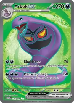 Lightly Played Arbok ex - 185/165 - Ultra Rare Pokemon Scarlet and Violet 151 - Image 1