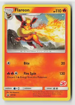 Pokemon - Flareon - (#44 Charizard Stamped) - SM186 Battle Academy - Promo - NM - Image 1