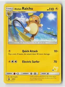 Pokemon - Alolan Raichu - (#56 Pikachu Stamped) - SM65 - Promo - NM - Image 1