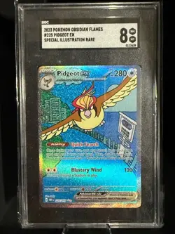2023 Pokemon Obsidian Flames PIDGEOT EX Special Illustration Rare SGC 8 - Image 1
