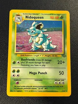 Pokemon Jungle Set Unlimited Nidoqueen 7/64 Holo Rare LP-MP - Image 1