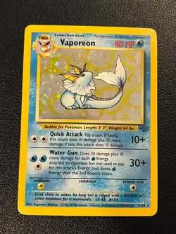 Pokemon Jungle Set Unlimited Vaporeon 12/64 Holo Rare LP - Image 1