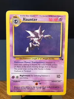 Pokemon Fossil Set Unlimited Haunter 21/62 Non-Holo Rare LP-MP - Image 1