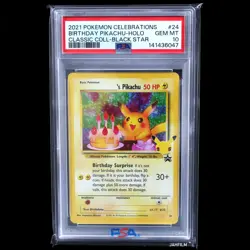 PSA 10 2021 POKEMON CELEBRATIONS CLASSIC COLLECTION #24 BIRTHDAY PIKACHU - Image 1