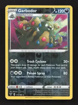 Garbodor 111/185 Rare Vivid Voltage Pokemon Reverse Holo Near Mint - Image 1