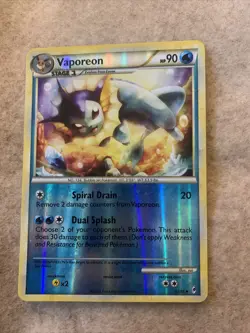 Pokemon TCG Vaporeon Call of Legends 52/95 Regular Uncommon Reverse Holo - Image 1