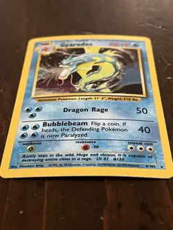 Pokemon Gyarados 006/102 Base Set Holo Rare English 1999 HP100 Stage 1 - Image 2