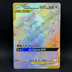 Pokemon Moltres & Zapdos & Articuno GX 69/68 NM Rainbow Secret Rare Hidden Fates - Image 1