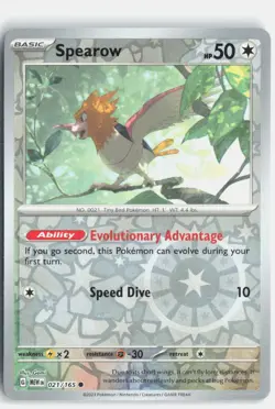 Spearow 021/165 Common 151 Pokemon Reverse Holo Near Mint - Image 1