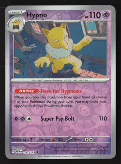 Hypno 097/165 Uncommon 151 Pokemon Reverse Holo Near Mint - Image 1