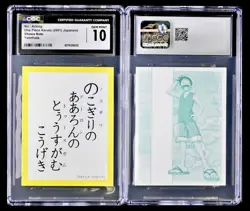 Vintage 2001 One Piece Karuta Luffy No Yomifuda Poem Card CGC 10 GEM MINT POP 1 - Image 1