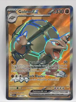 Pokemon Golem EX TCG Full Art Holo Rare Card 189/165 Scarlet & Violet 151 NM - Image 1