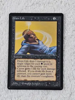 Magic The Gathering Beta Drain Life 1993 Black Sorcery NM Old School - Image 1