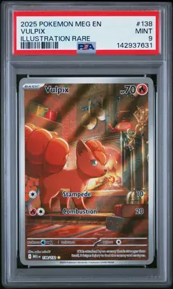 2025 POKEMON MEG EN-MEGA EVOLUTION ILLUSTRATION RARE #138 VULPIX PSA 9 - Image 1