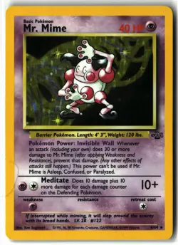 Mr. Mime ⭐ 6/64 Holo Rare Jungle 1999 Pokemon LP - Image 1