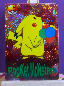 POKEMON POCKET MONSTERS VENDING PRISM STICKER 1174 BALOON PIKACHU - Image 1