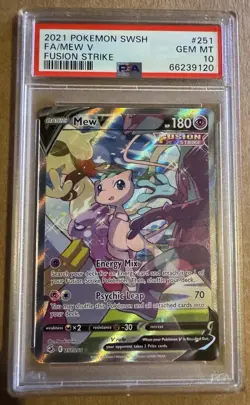 2021 POKEMON SWORD & SHIELD FUSION STRIKE #251 FULL ART/MEW V PSA 10 - Image 1