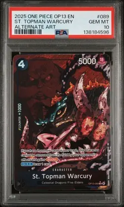 St. Topman Warcury OP13-089 - One Piece Carrying On His Will Alt Art - PSA 10 - Image 1