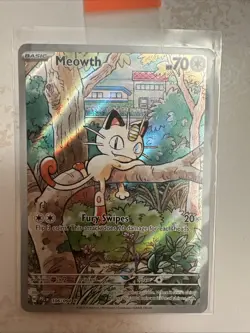 Meowth 106/094 Illustration Rare Phantasmal Flames NM Pokemon TCG - Image 1