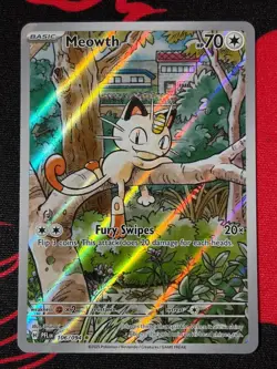 Pokemon TCG Meowth Illustration Rare 106/094 Phantasmal Flames Pack - Image 1
