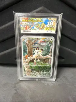 Pokemon TCG Meowth 106/094 Illustration Rare Phantasmal Flames ACE 10 Gem Mint - Image 1