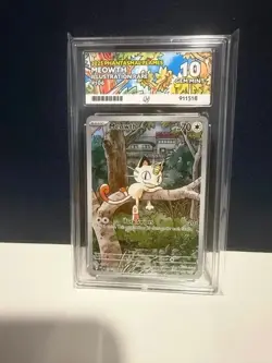 Pokemon TCG Meowth 106/094 Phantasmal Flames Illustration Rare Holo Ace 10 - Image 1