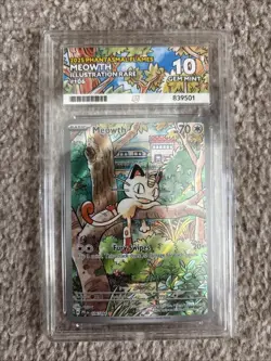 Pokemon TCG Meowth 106/094 Illustration Rare Phantasmal Flames ACE 10 Gem Mint - Image 1