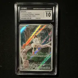 Pokemon TCG Meowth 106/094 Phantasmal Flames Illustration Rare Holo CGC 10 2025 - Image 1