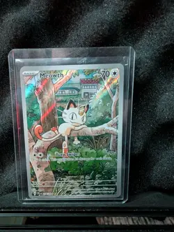 Meowth 106/094 Holo Illustration Rare – Pokemon TCG – 2025 Phantasmal Flames - Image 1