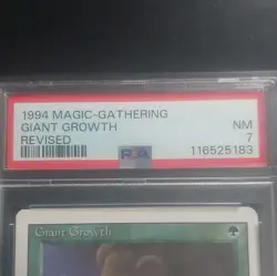 1994 Magic the Gathering Revised Giant Growth PSA 7 Instant Card English - Image 3