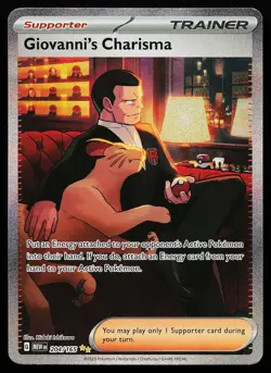 Giovanni's Charisma 204/165 Holo Special Illustration Rare 151 Pokemon Card - Image 1
