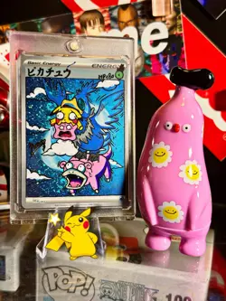 Swallowed Up Pikachu 105/S-P Movie Promo Japanese Hand Painted Holo Energy Card - Image 3