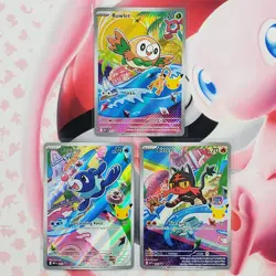 Rowlett 043 + Litten 044 + Popplio 045 - First Partner Pokemon Cards #L512 - Image 1