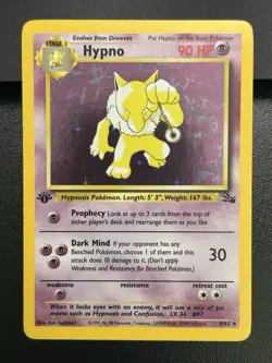 HYPNO Pokemon Card - WOTC - 1st Edition - Fossil - 8/62 - HOLO - NM (B) - Image 2