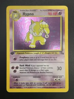 HYPNO Pokemon Card - WOTC - 1st Edition - Fossil - 8/62 - HOLO - NM (B) - Image 3