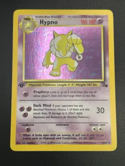 HYPNO Pokemon Card - WOTC - 1st Edition - Fossil - 8/62 - HOLO - NM (B) - Image 4
