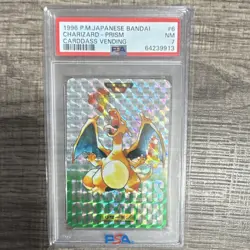 Pokemon Charizard Carddass Vending Prism Foil PSA 7 006 Bandai 1996 - Image 1