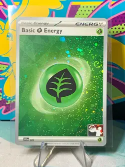 POKEMON TCG -GRASS ENERGY 009 -2 SWIRLS-COSMO- PLAY! STAMPED PRIZE PACK SERIES 7 - Image 1