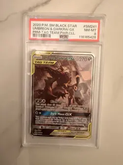 Pokemon Umbreon & Darkrai GX SM Black Star SM241 TAG TEAM Promo Foil PSA 8 2020 - Image 1