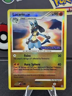 Lucario 6/130 Diamond and Pearl Reverse Holo Stamped Pokemon TCG Vintage - Image 1