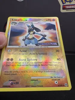 Lucario 6/130 Diamond and Pearl Reverse Holo Stamped Pokemon TCG Vintage - Image 2