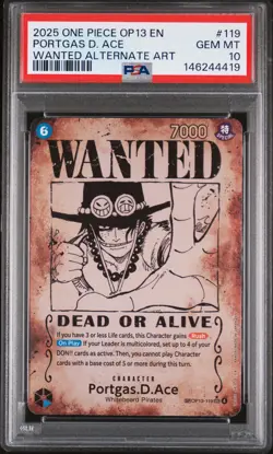 2025 ONE PIECE OP13-CARRYING ON HIS WILL #119 PORTGAS D. ACE PSA 10 - Image 1