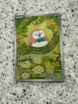 Pokemon TCG Rowlet Illustration Rare 90/88 Perfect Order Near Order - Image 1
