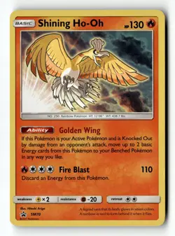 Pokemon Card Shining Ho-Oh Holo LP SM Promos SM70 - Image 1