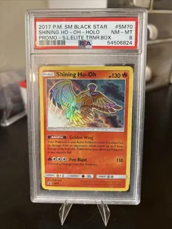 2017 POKEMON SM BLACK STAR PROMO #SM70 SHINING HO-OH-HOLO PSA 8 - Image 1