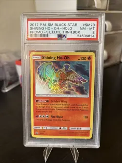 2017 POKEMON SM BLACK STAR PROMO #SM70 SHINING HO-OH-HOLO PSA 8 - Image 2