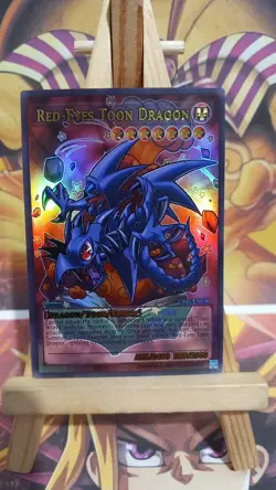 Cartes Toon Red-Eyes Toon Dragon ACG Waifu Card Holo Anime Yug V3 - Image 1