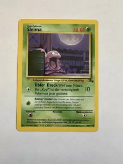 Pokemon Card Sleima Grimer 48/62 German Fossil Unlimited Vintage - Image 1