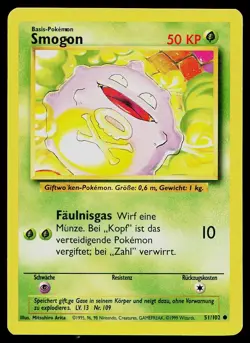 Pokemon Card Base Set Unlimited Koffing 51/102 Common German - Image 1
