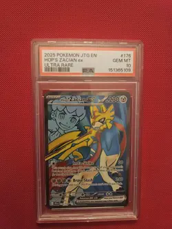 PSA 10 Pokemon TCG Hops Zacian EX Full Art Holo Card 176/159 PSA 10 - Image 1